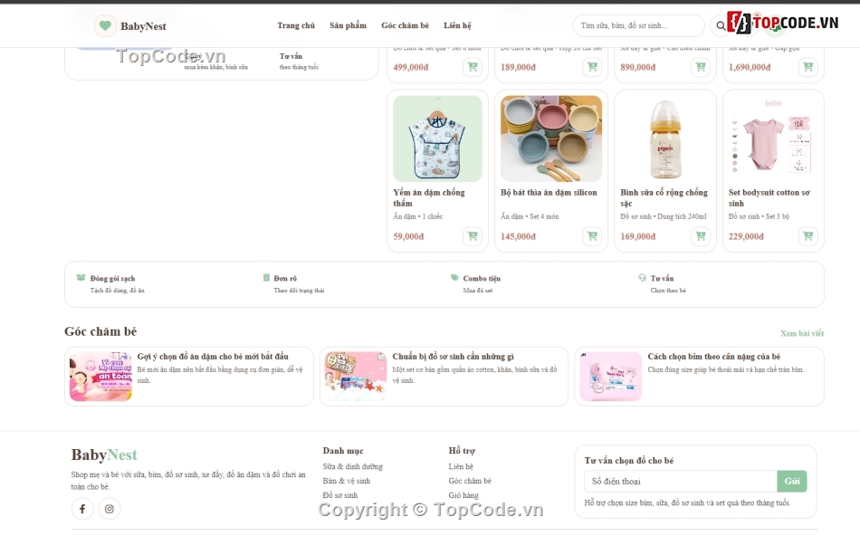 web mẹ và bé,shop mẹ và bé,web shop